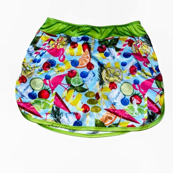 Dresses & Skirts - Flamingo citrus cocktails colorful golf skirt skort Shanks large L